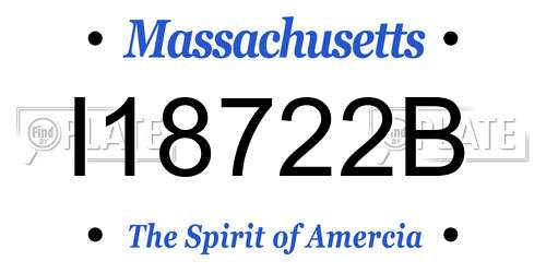 I18722B Massachusetts License Plate