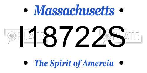I18722S Massachusetts License Plate