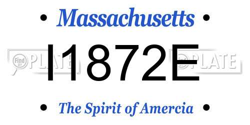 I1872E Massachusetts License Plate
