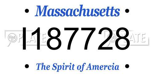 I187728 Massachusetts License Plate