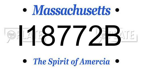 I18772B Massachusetts License Plate