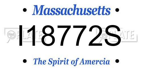 I18772S Massachusetts License Plate