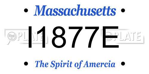 I1877E Massachusetts License Plate