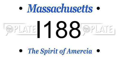 I188 Massachusetts License Plate