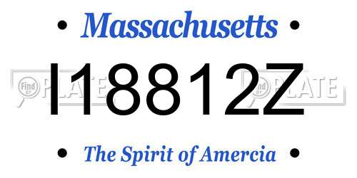I18812Z Massachusetts License Plate