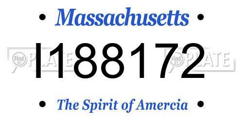 I188172 Massachusetts License Plate