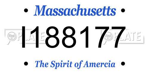 I188177 Massachusetts License Plate