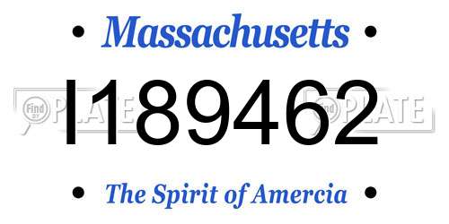 I189462 Massachusetts License Plate
