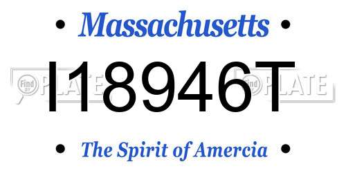 I18946T Massachusetts License Plate
