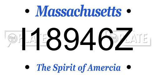 I18946Z Massachusetts License Plate