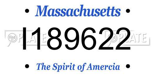 I189622 Massachusetts License Plate