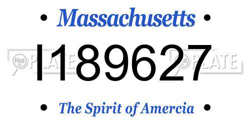 I189627 Massachusetts License Plate
