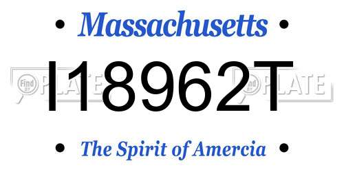 I18962T Massachusetts License Plate