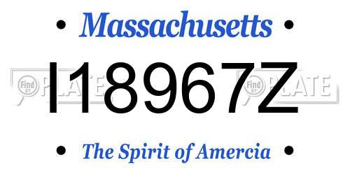 I18967Z Massachusetts License Plate