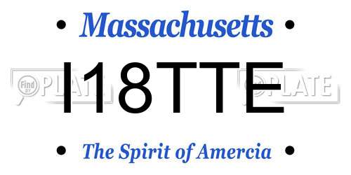 I18TTE Massachusetts License Plate