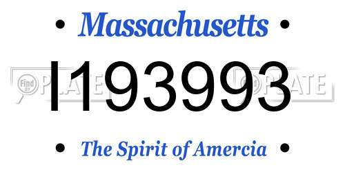 I193993 Massachusetts License Plate