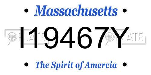 I19467Y Massachusetts License Plate