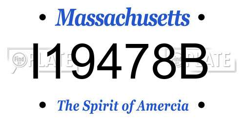 I19478B Massachusetts License Plate