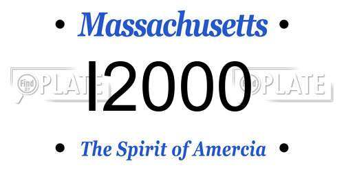 I2000 Massachusetts License Plate