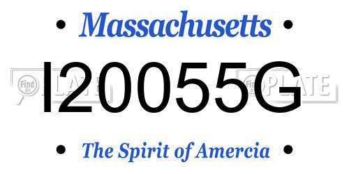 I20055G Massachusetts License Plate