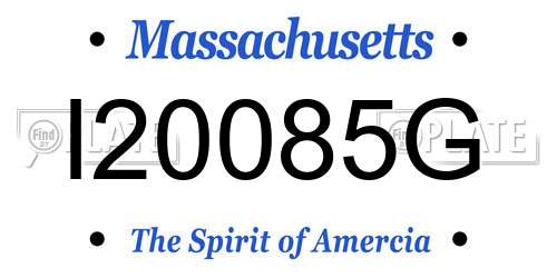 I20085G Massachusetts License Plate