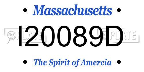 I20089D Massachusetts License Plate