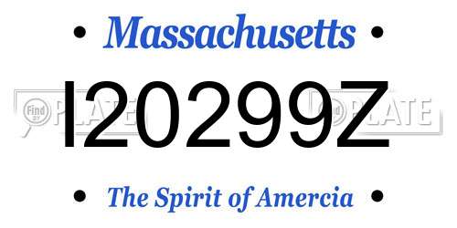 I20299Z Massachusetts License Plate
