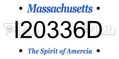 I20336D Massachusetts License Plate