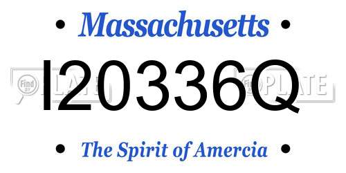 I20336Q Massachusetts License Plate
