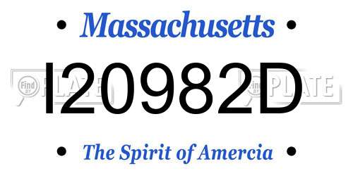 I20982D Massachusetts License Plate