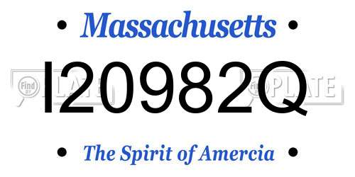 I20982Q Massachusetts License Plate