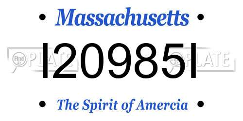 I20985I Massachusetts License Plate