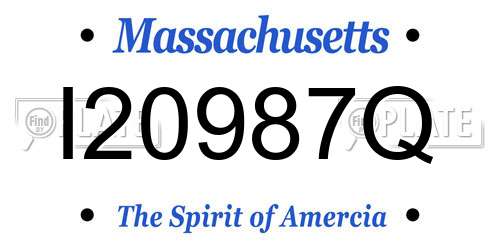 I20987Q Massachusetts License Plate