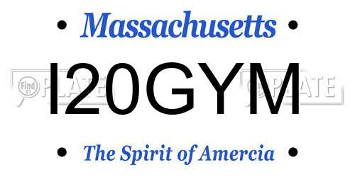 I20GYM Massachusetts License Plate