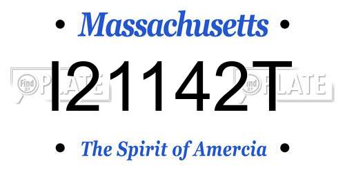 I21142T Massachusetts License Plate