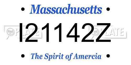 I21142Z Massachusetts License Plate