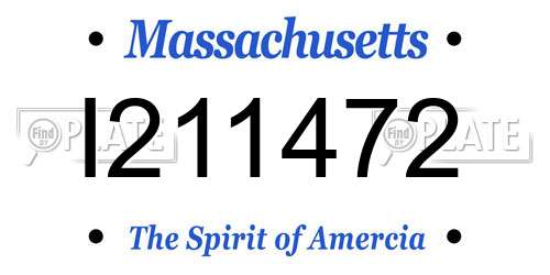I211472 Massachusetts License Plate