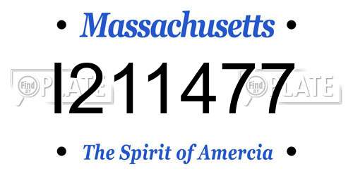 I211477 Massachusetts License Plate