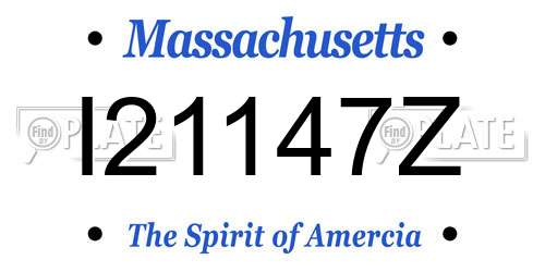 I21147Z Massachusetts License Plate