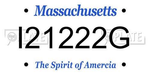 I21222G Massachusetts License Plate