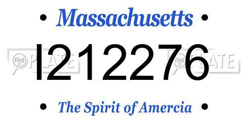 I212276 Massachusetts License Plate