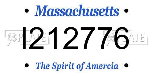 I212776 Massachusetts License Plate
