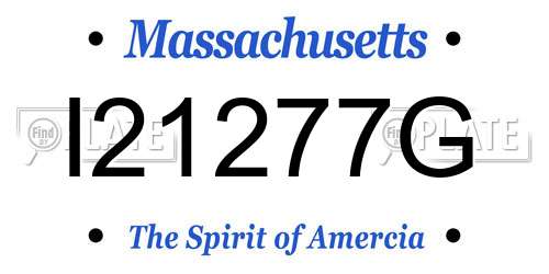 I21277G Massachusetts License Plate