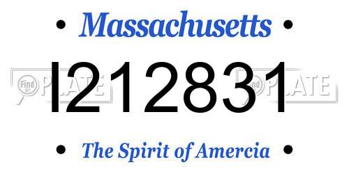 I212831 Massachusetts License Plate