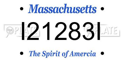 I21283I Massachusetts License Plate