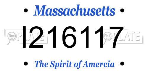 I216117 Massachusetts License Plate