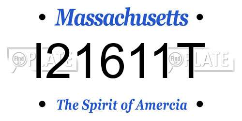 I21611T Massachusetts License Plate