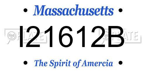 I21612B Massachusetts License Plate