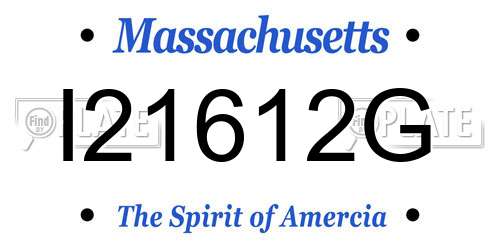 I21612G Massachusetts License Plate