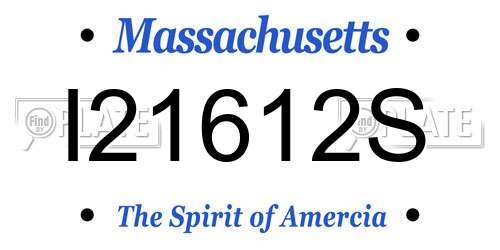 I21612S Massachusetts License Plate